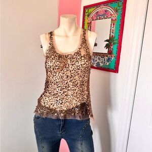 Sequin Embellished Brown Top